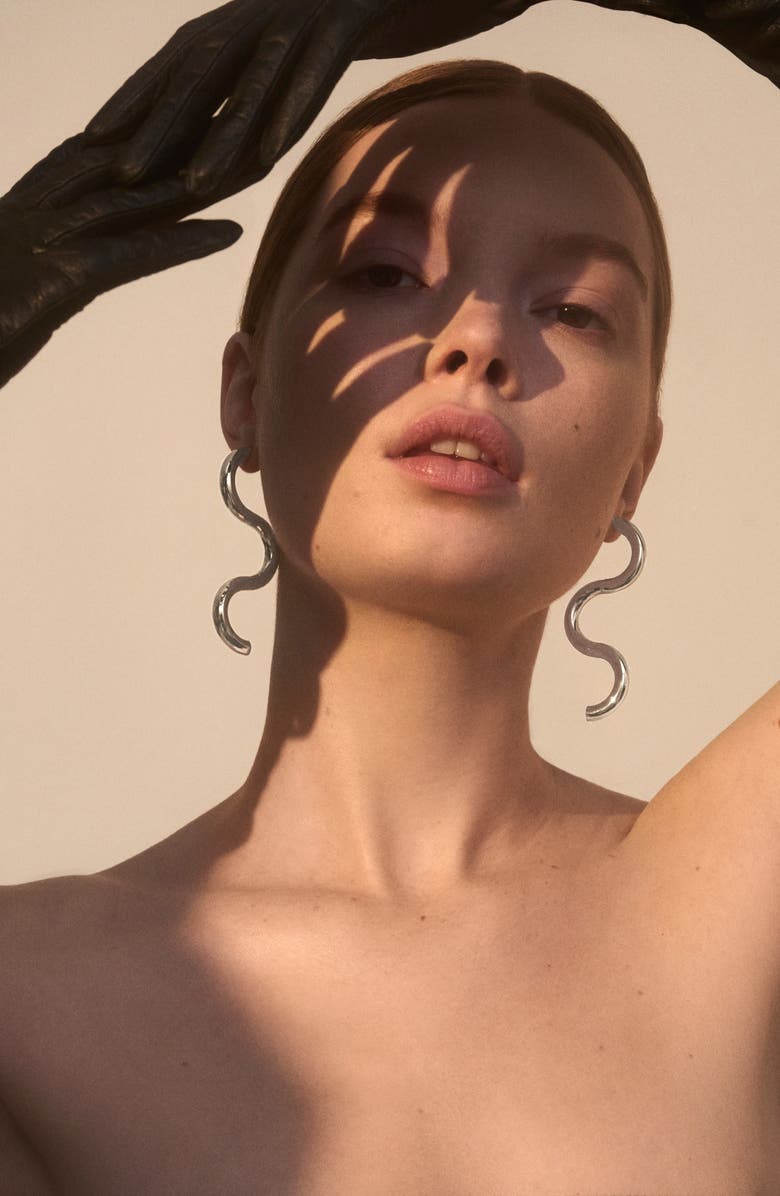 Lady Grey Serpentine Drop Earrings, Alternate, color, Silver