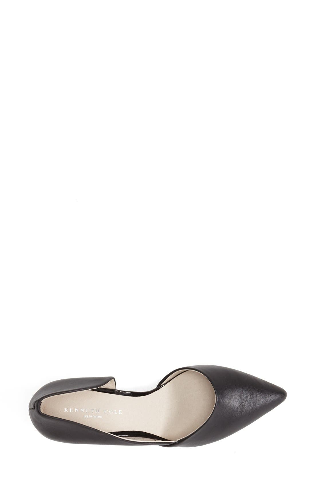 'Ellis' Half d'Orsay Wedge Pump, Alternate, color, BLACK