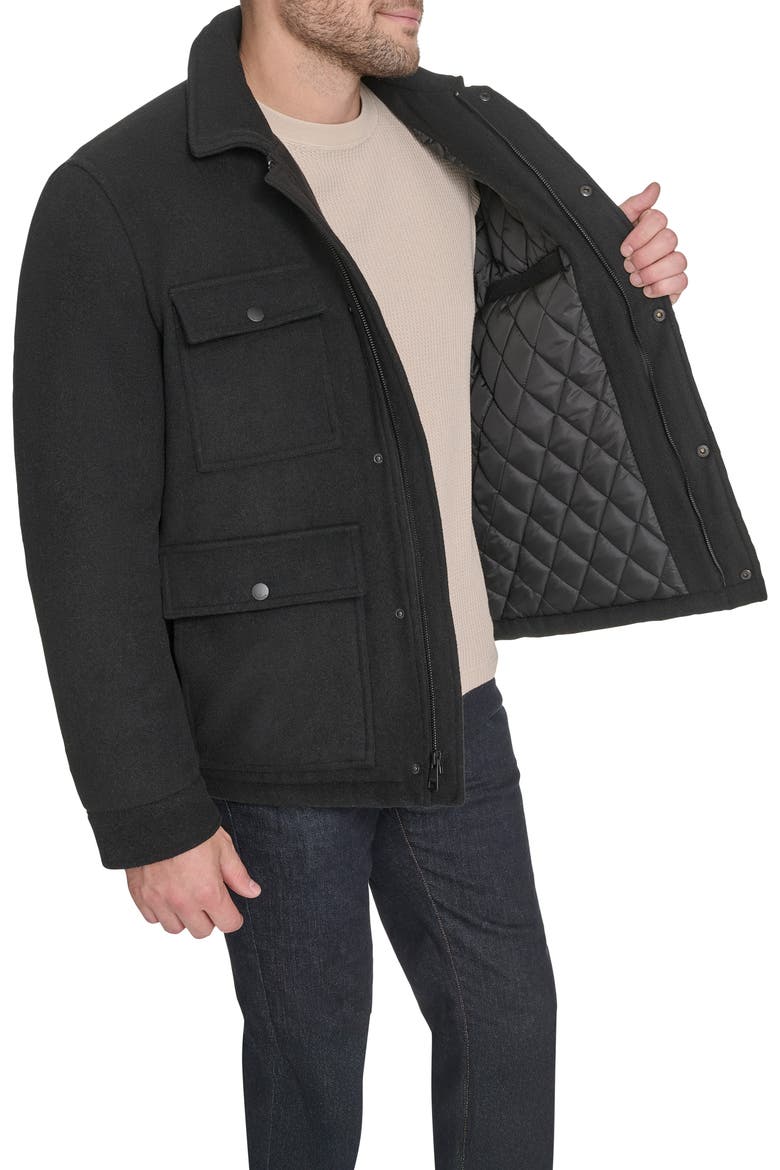 Field Jacket with Laydown Collar, Alternate, color, BLACK