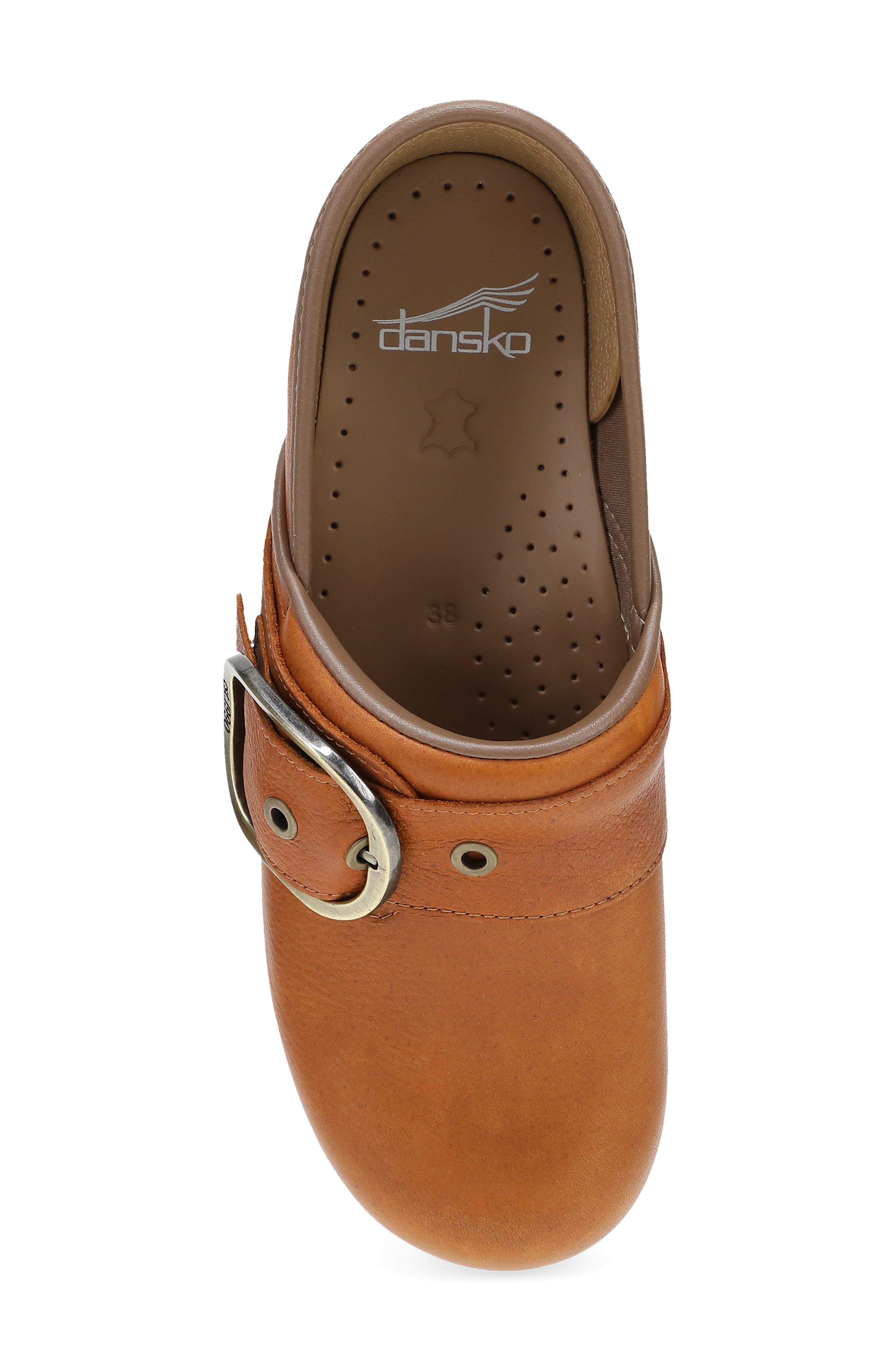 Pearson Buckle Strap Clog, Alternate, color, TAN TUMBLED