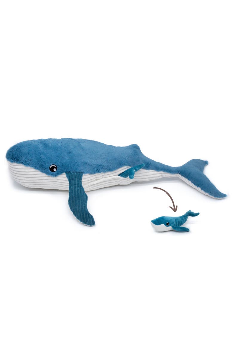 Whale Mom and Her Baby - Secret Keeper Plush Toy, Eco-Friendly, Soft & Washable, Alternate, color, Blue