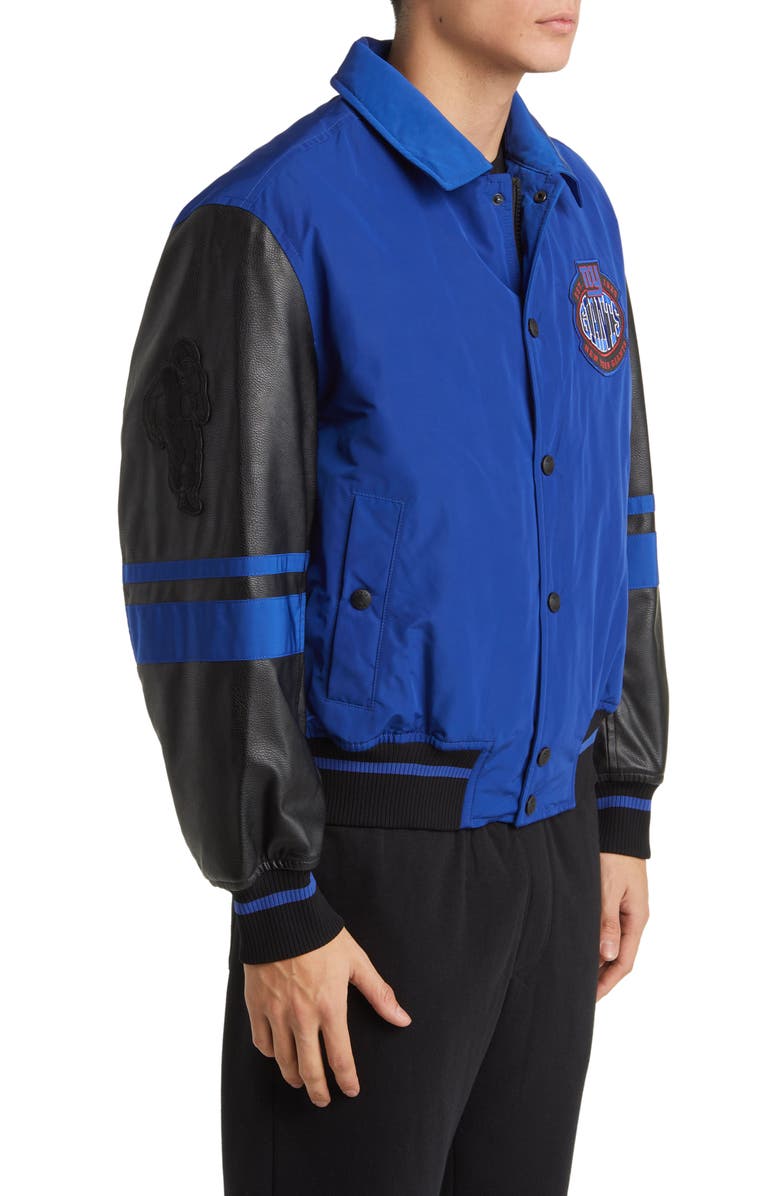 BOSS x NFL Cutback Water Repellent Bomber Jacket, Alternate, color, New York Giants Medium Blue