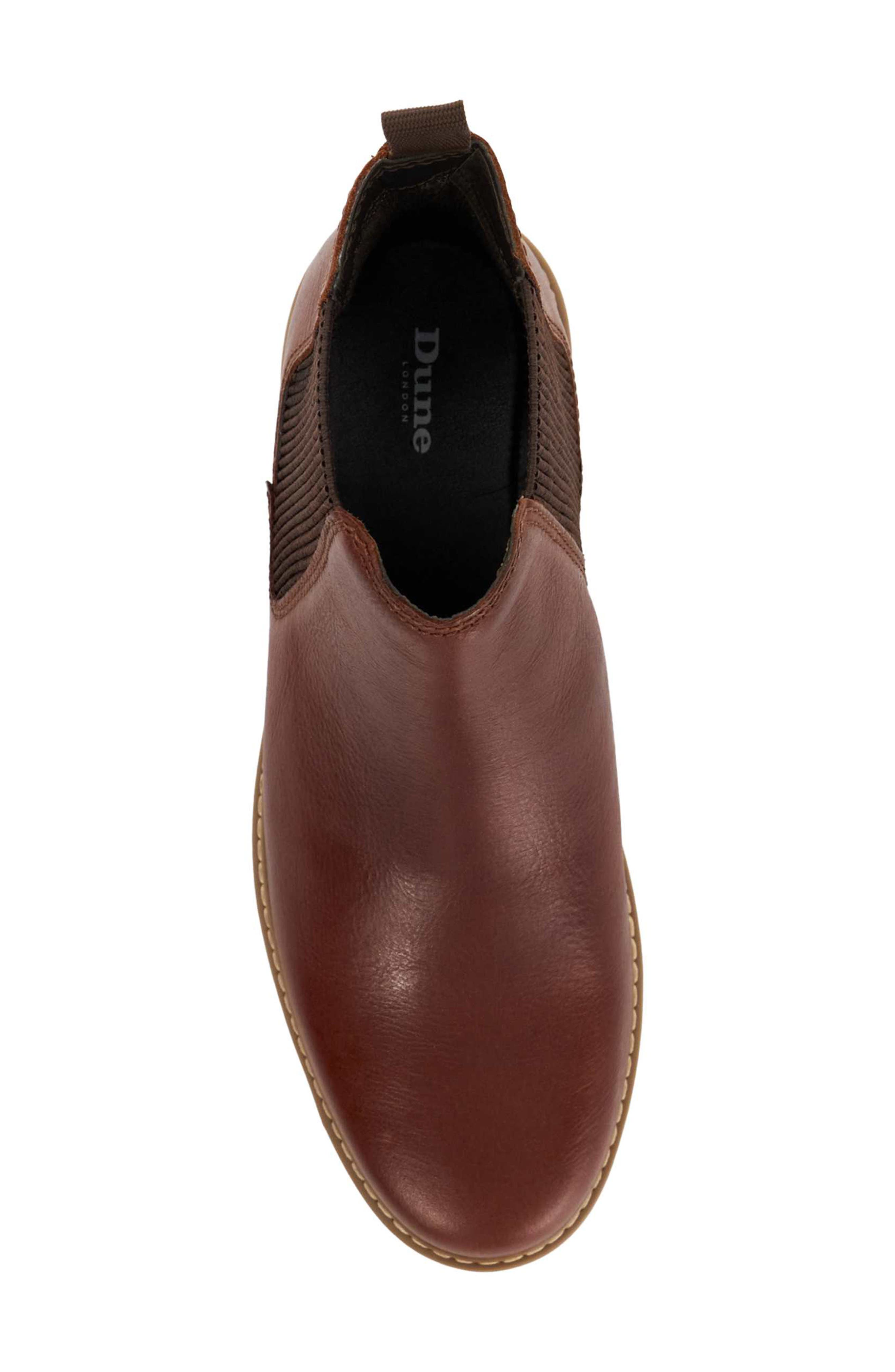 Dune London Carden Chelsea Boot, Alternate, color, Brown Leather