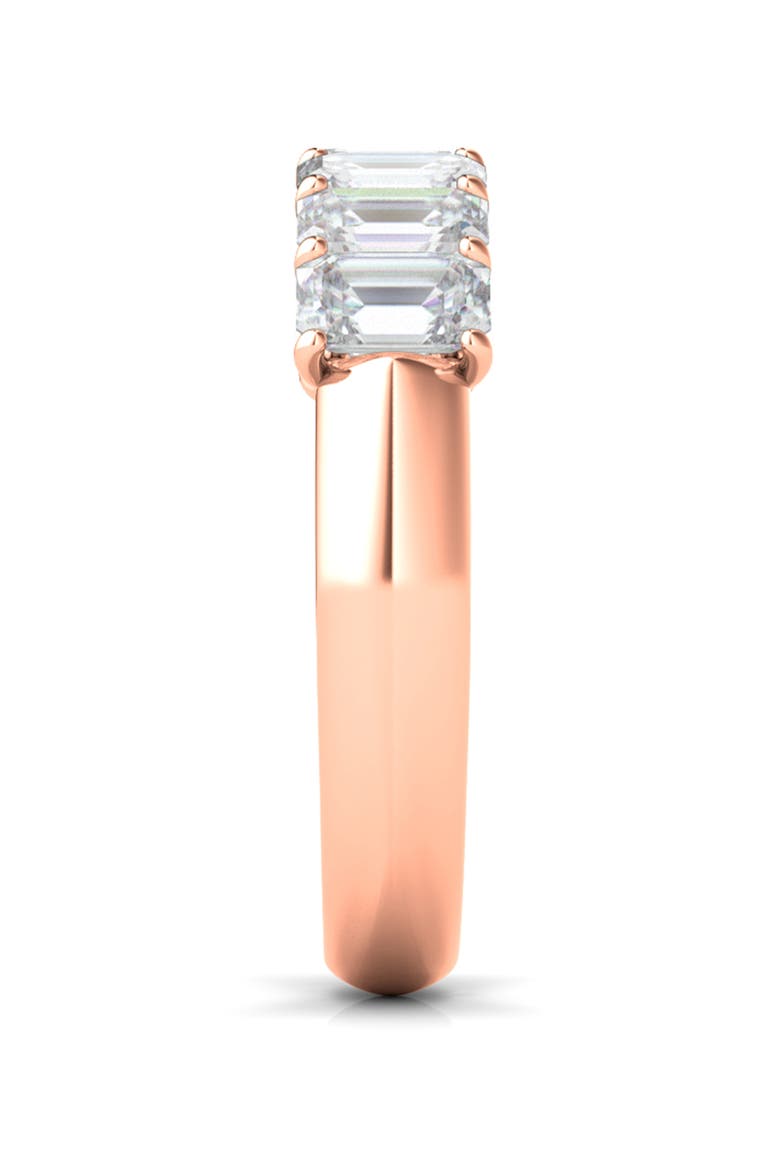 Half Emerald Cut Lab Created Diamond 18K Gold Eternity Ring, Alternate, color, ROSE GOLD
