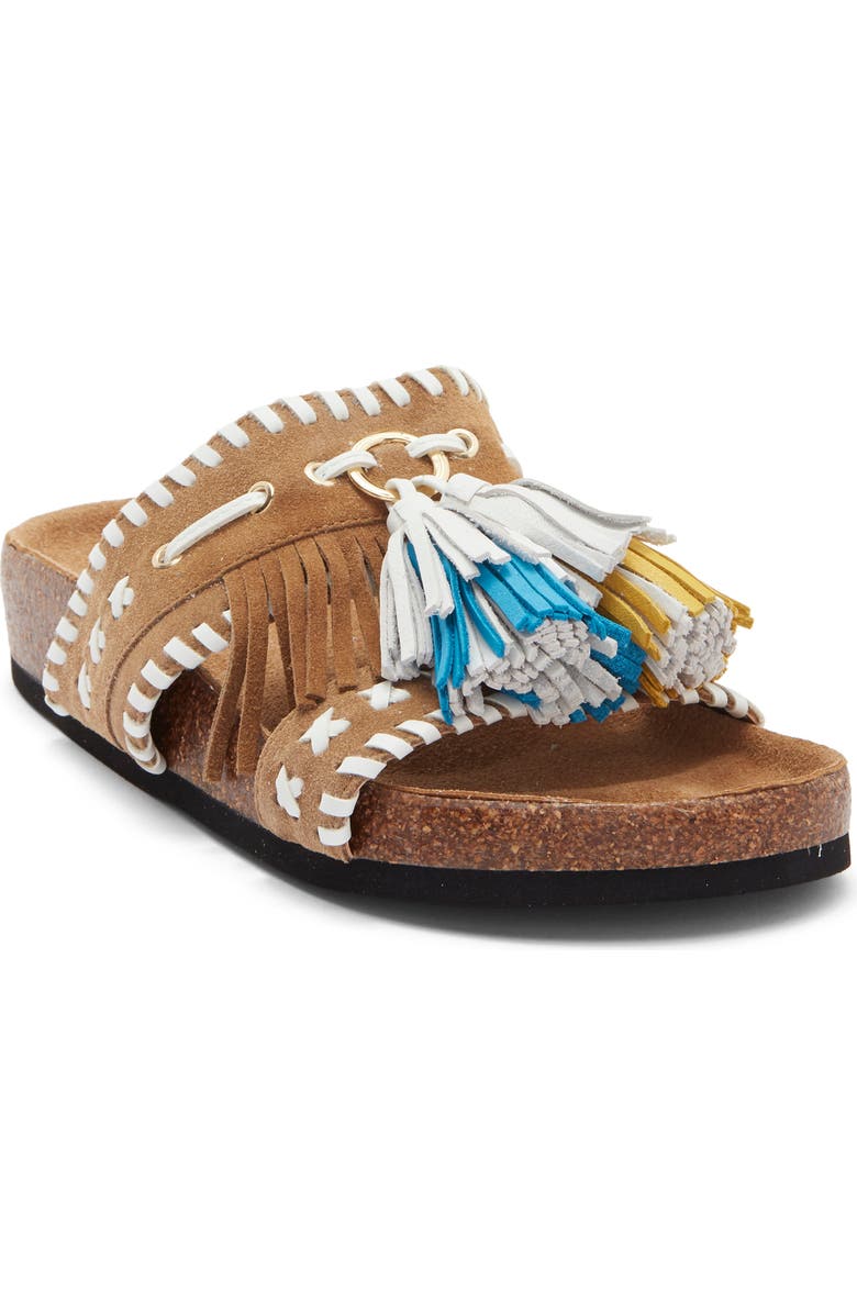Steve Madden Lester Fringe Woven Sandal, Main, color,