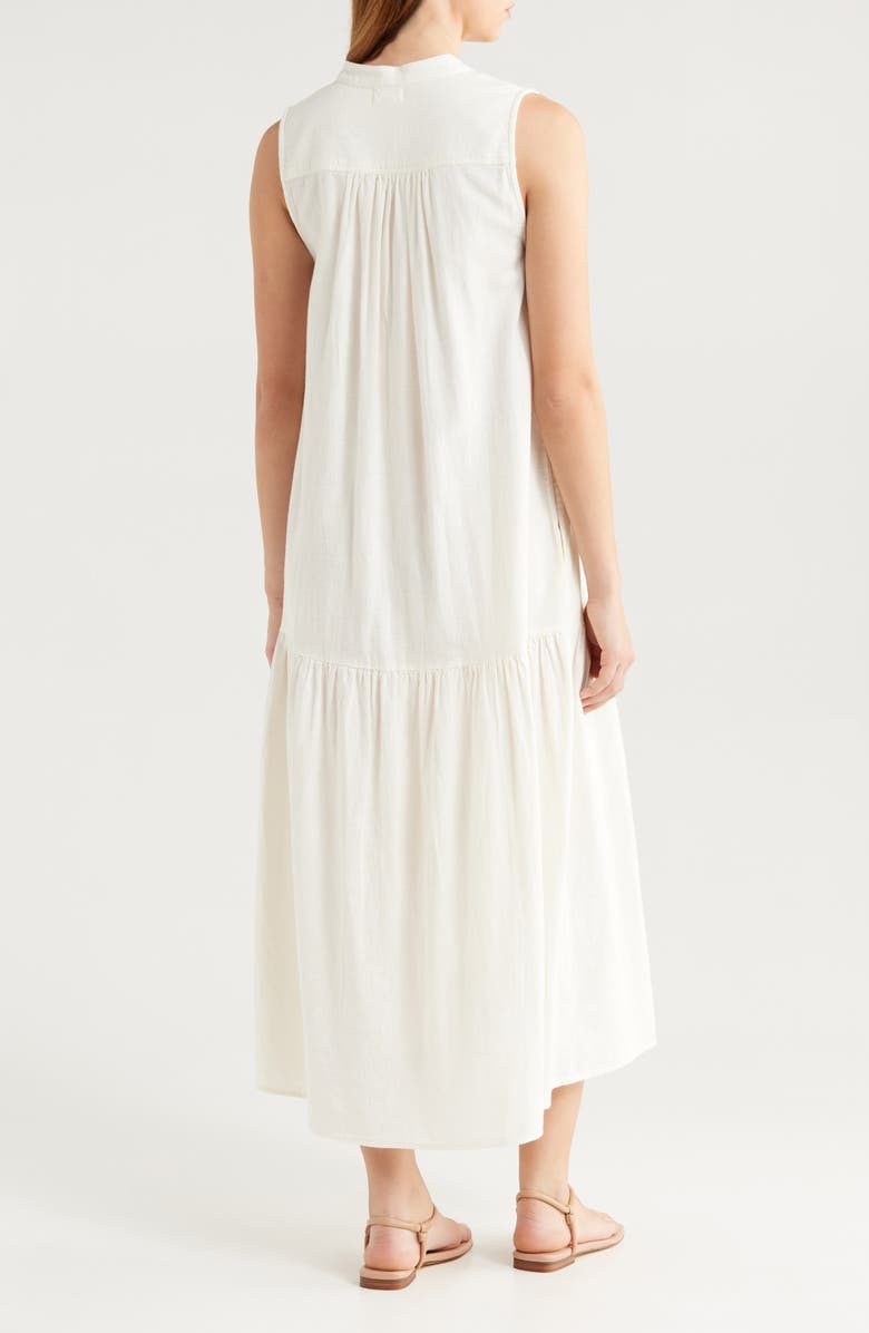 Elan Tiered Cotton & Linen Cover-Up Dress, Alternate, color, White