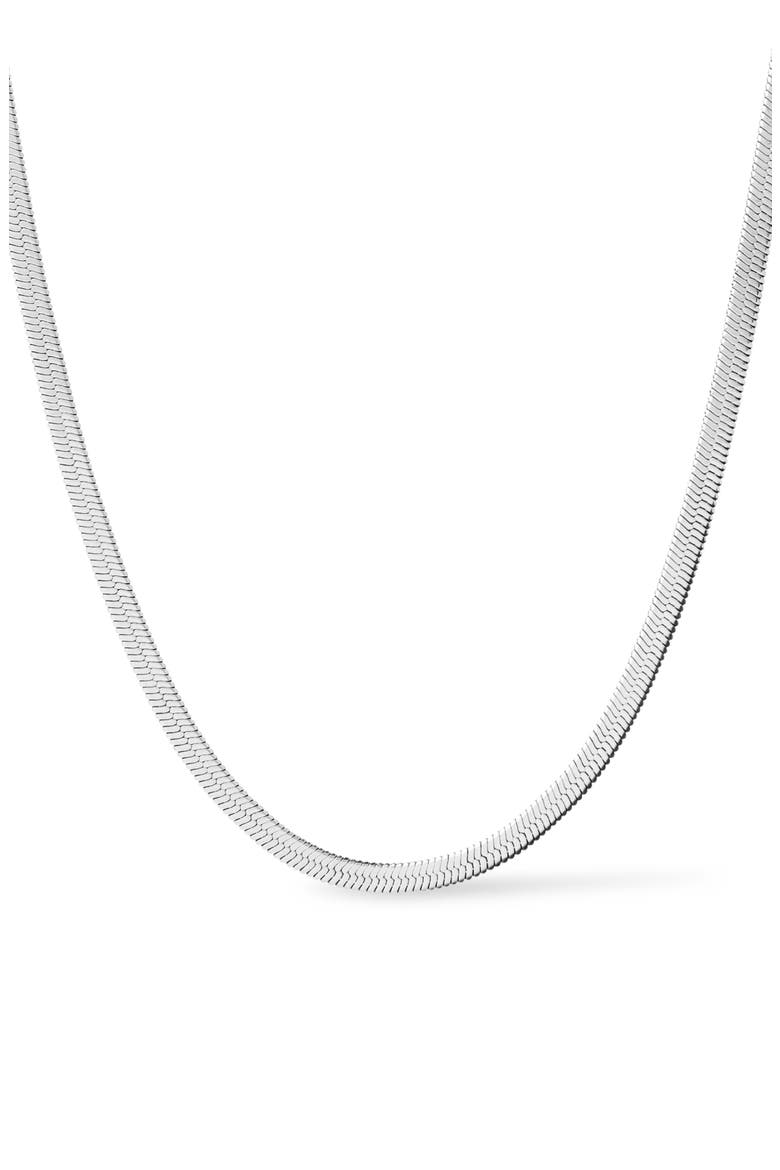 Herringbone Chain Necklace, Main, color, SILVER