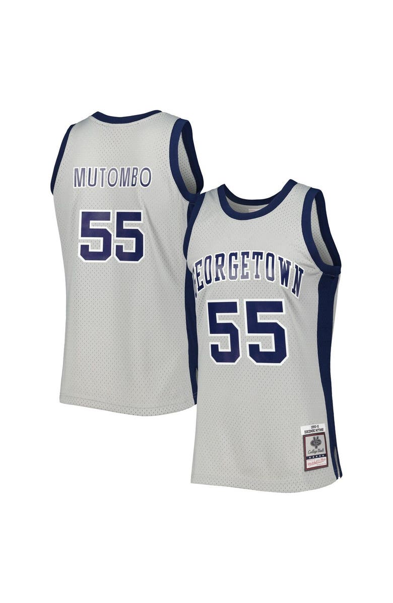Mitchell & Ness Men's Mitchell & Ness Dikembe Mutombo Gray Georgetown Hoyas 1990/91 Swingman Jersey, Alternate, color, Gray