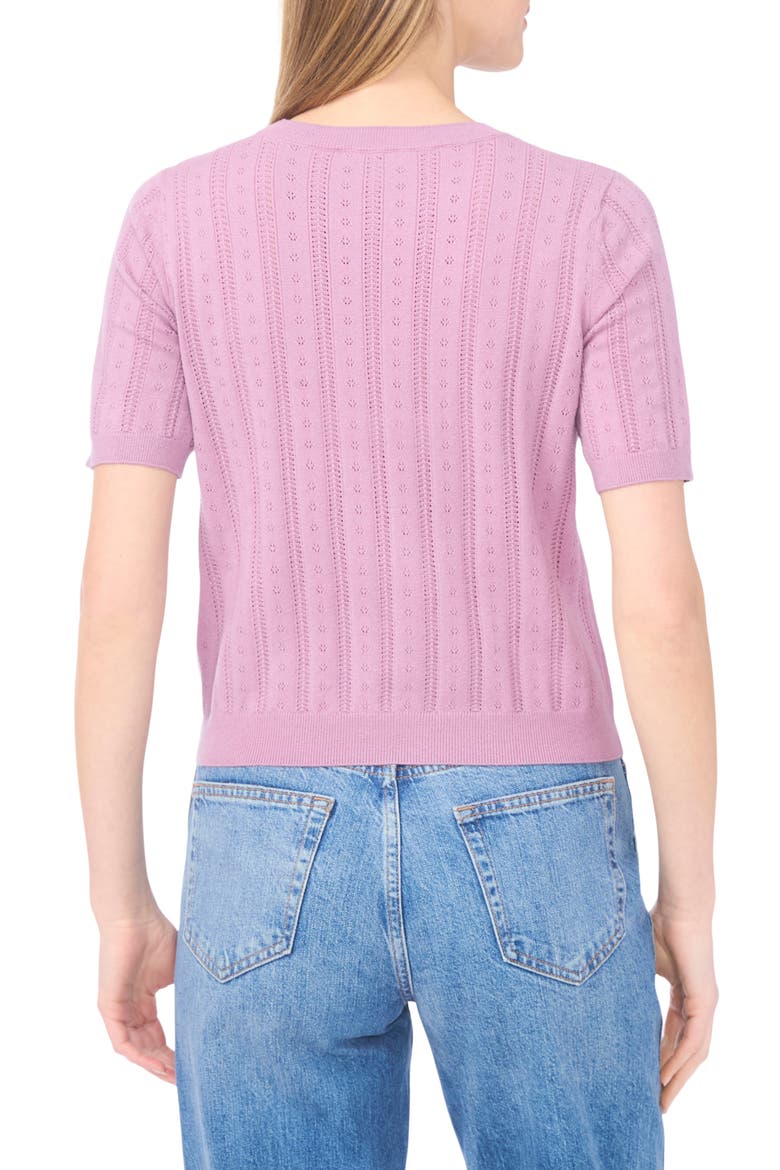 Pointelle Knit Sweater, Alternate, color, PURPLE PETAL