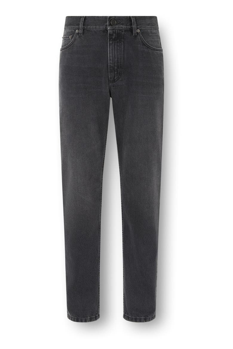 Black Stone-Washed Cotton Roccia Jeans, Alternate, color, BLACK
