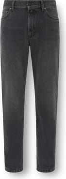 ZEGNA Black Stone-Washed Cotton Roccia Jeans