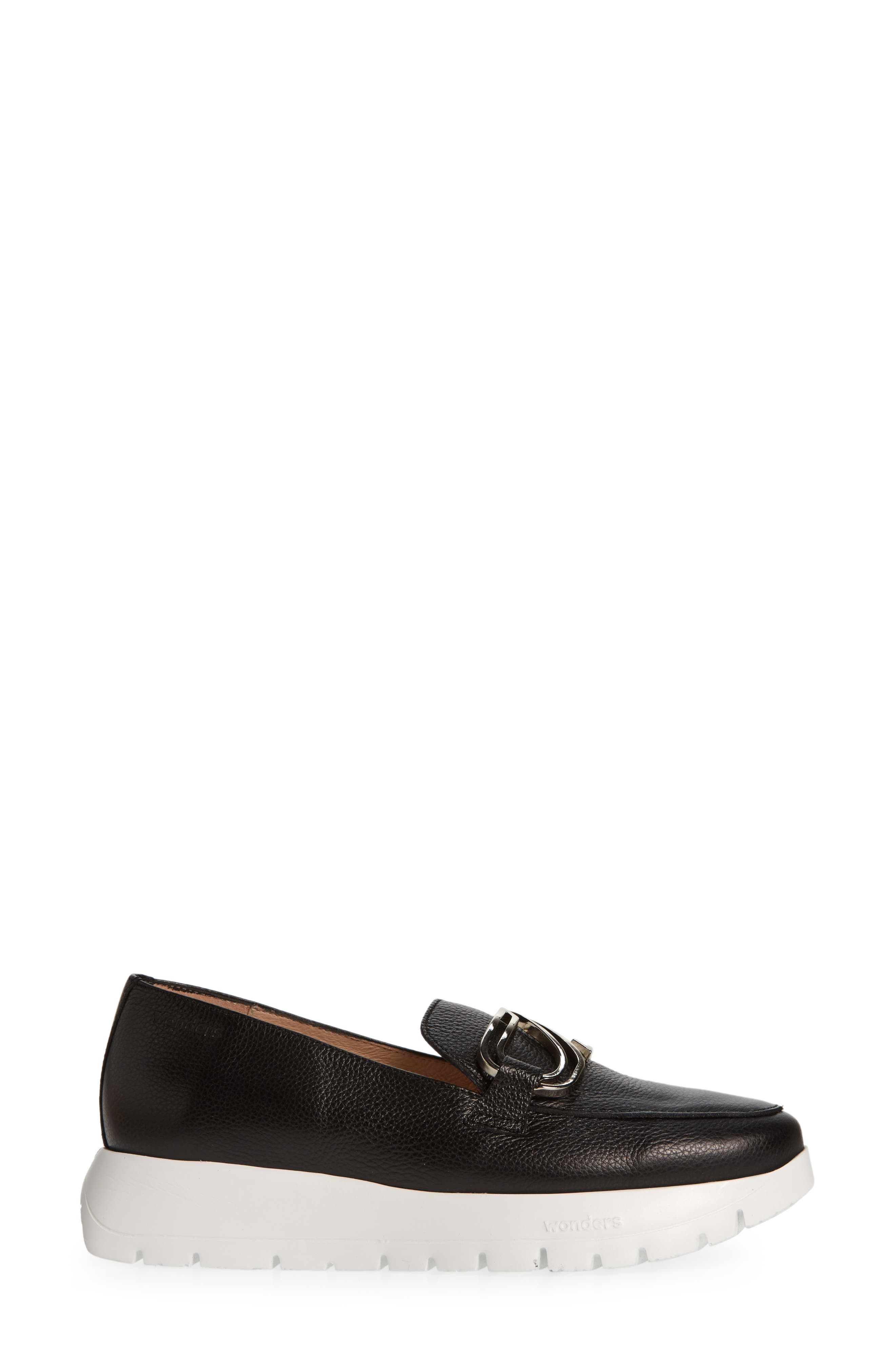 Wonders Sidney Platform Loafer, Alternate, color, Wild Black