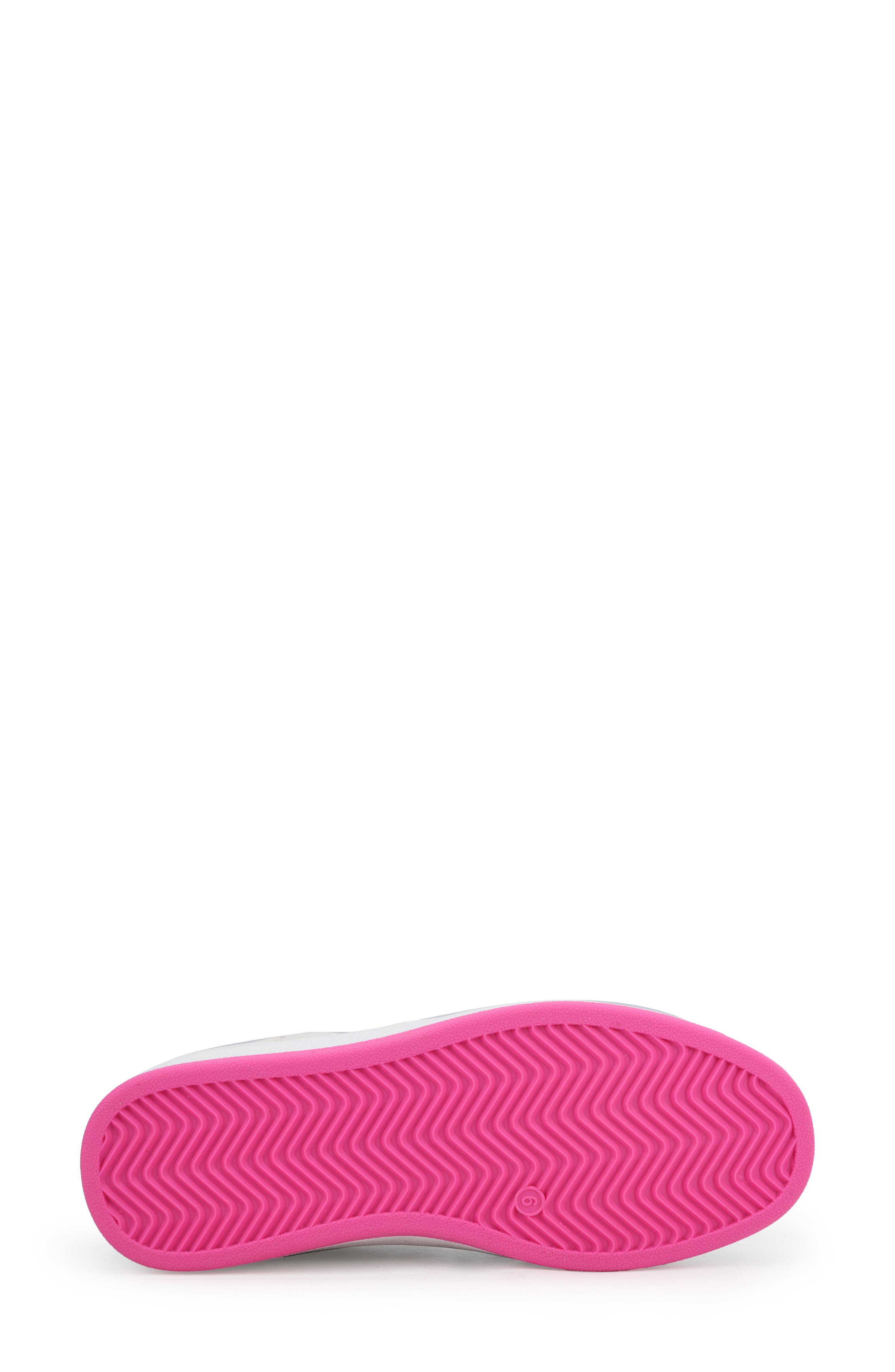 Destiny Faux Fur Detail Sneaker, Alternate, color, NEON PINK POP