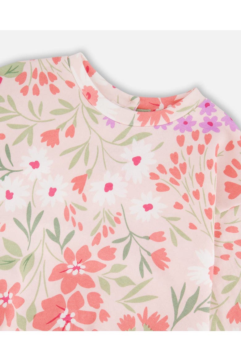 French Terry Printed Flowers Sweatshirt, Alternate, color, Pink Printed Flowers