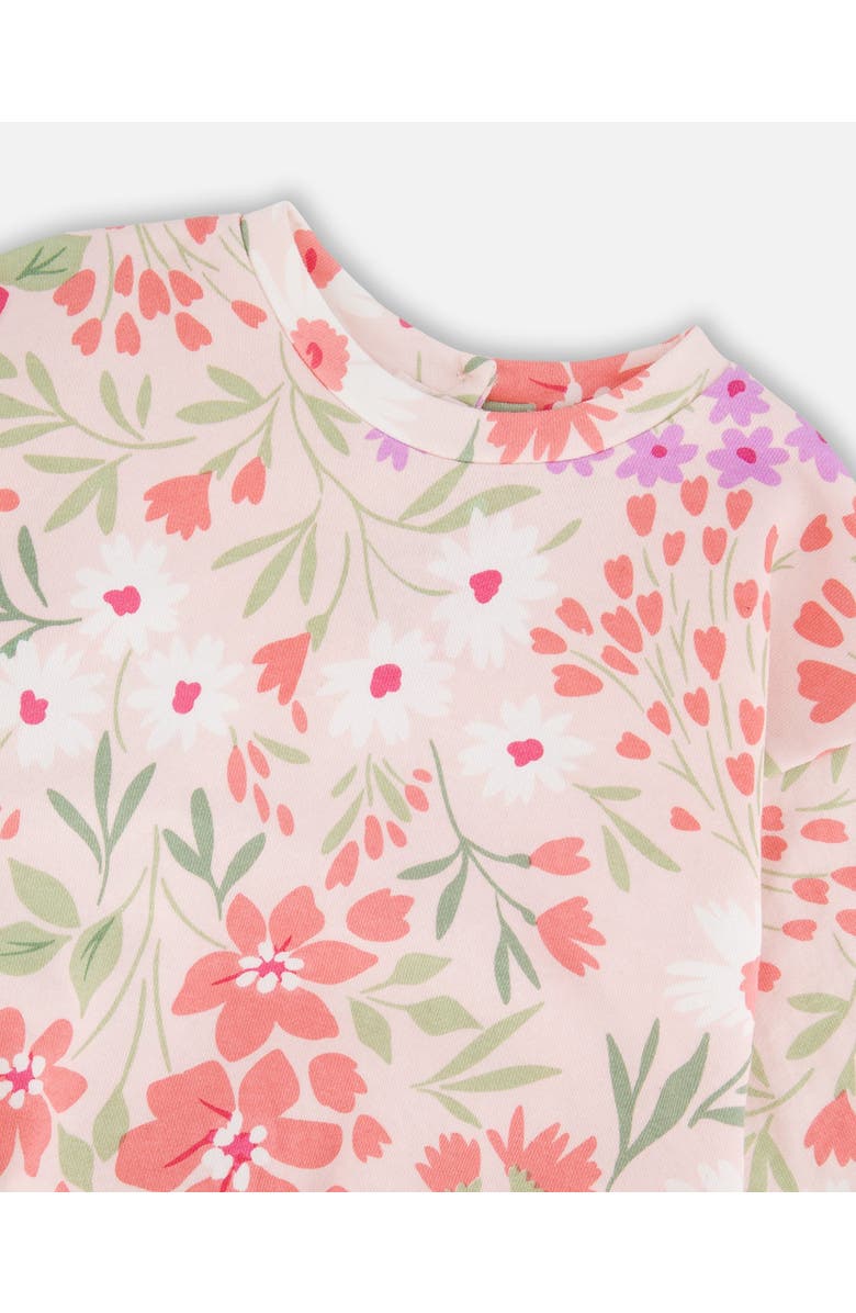 Deux par Deux French Terry Flowers Sweatshirt, Alternate, color, Pink Printed Flowers