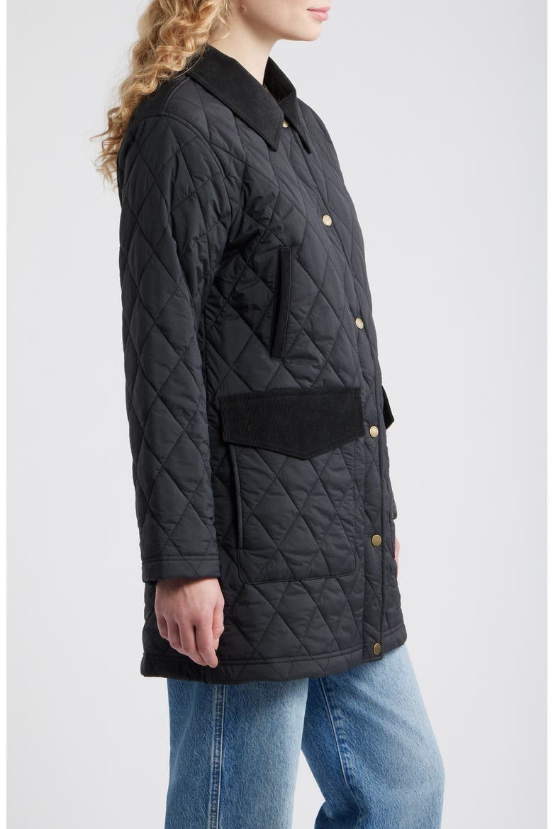 Sun River Quilted Field Coat, Alternate, color, BLACK