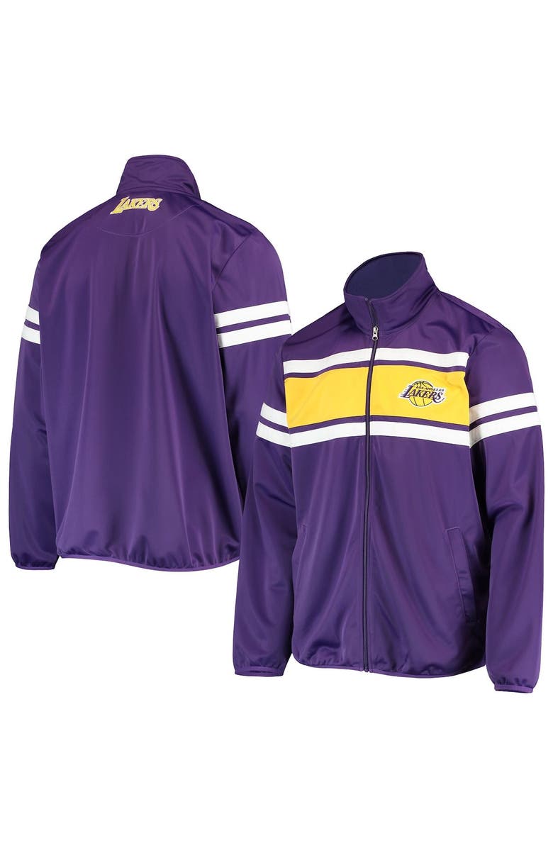 G-III SPORTS BY CARL BANKS Men's G-III Sports by Carl Banks Purple Los Angeles Lakers Power Pitcher Full-Zip Track Jacket, Alternate, color, Purple