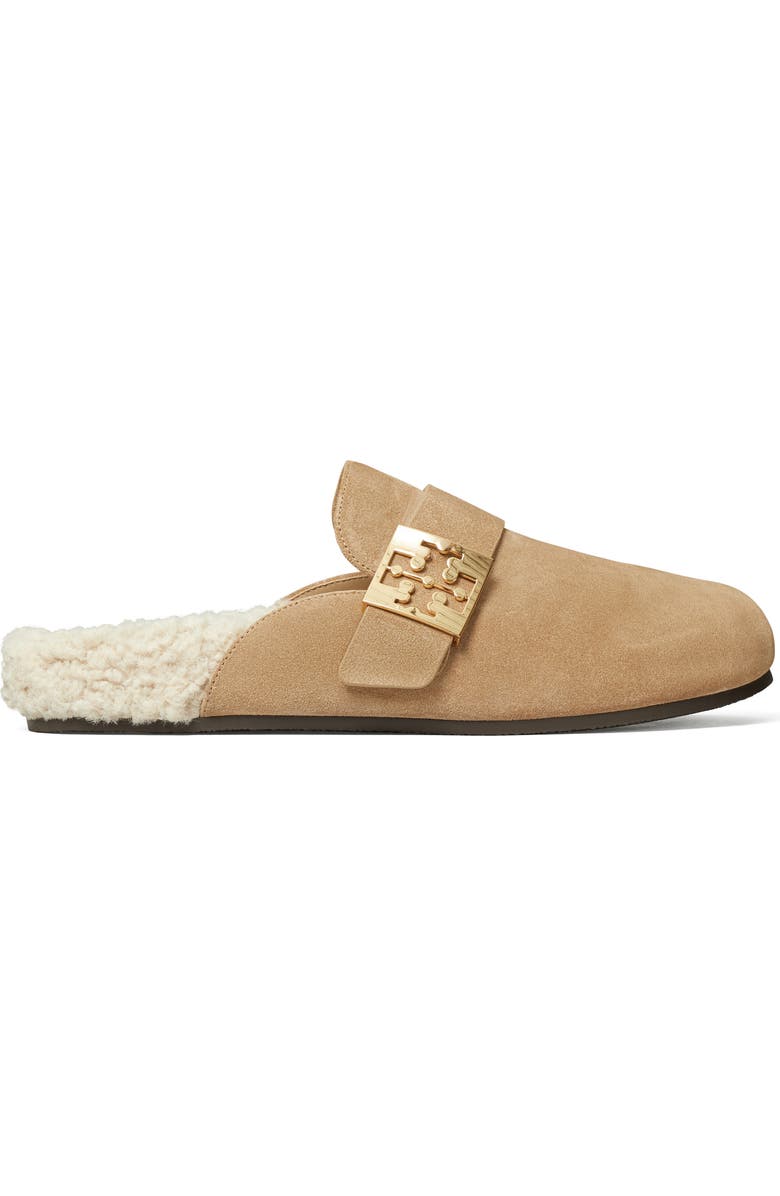 Tory Burch Mellow Faux Shearling Lined Mule, Alternate, color, Noisette / Taupe