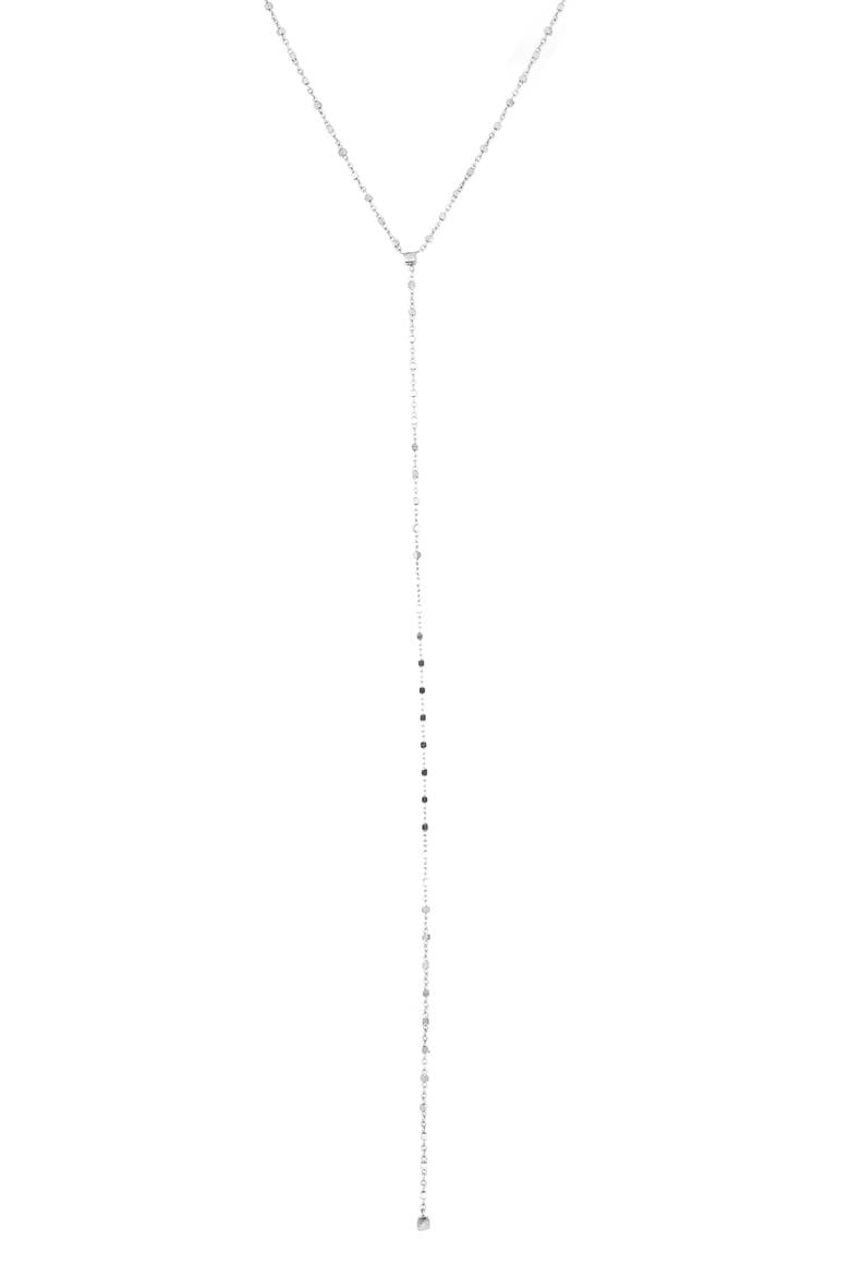 14K Gold Station Y-Necklace (Nordstrom Exclusive), Main, color, WHITE GOLD/ DIAMOND