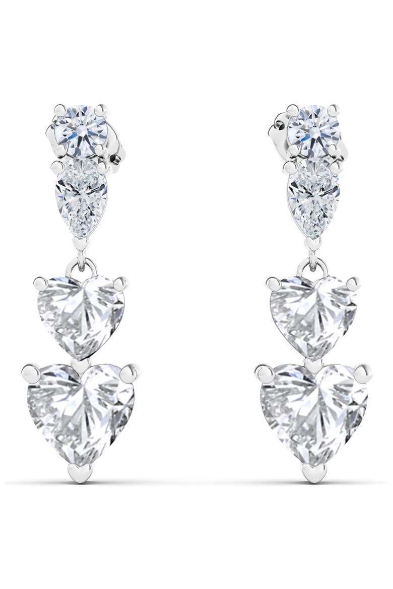 Lab Created Diamond Heart Drop Earrings video