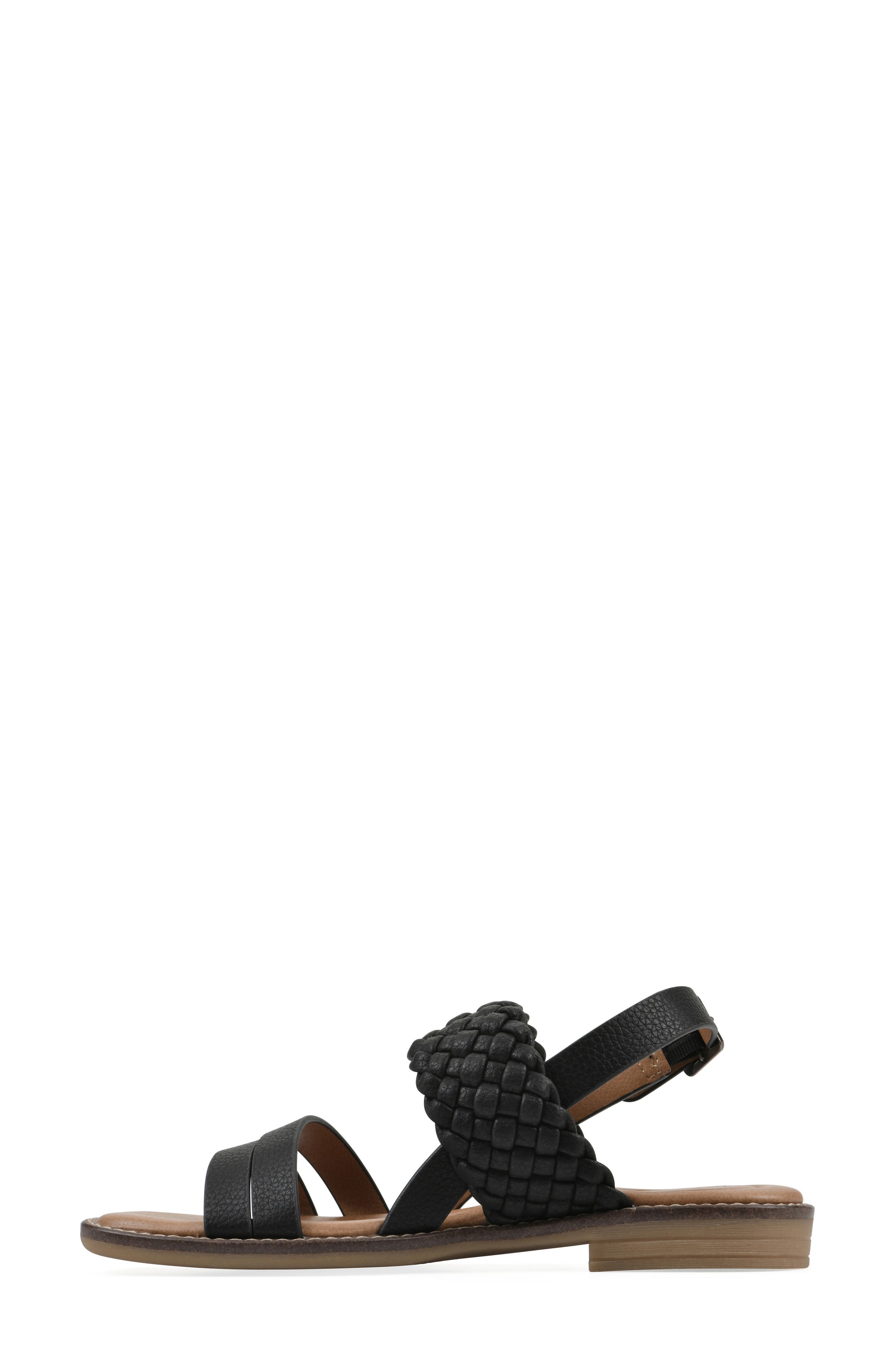 CLIFFS BY WHITE MOUNTAIN Macaroni Slingback Sandal, Alternate, color, Black Smooth