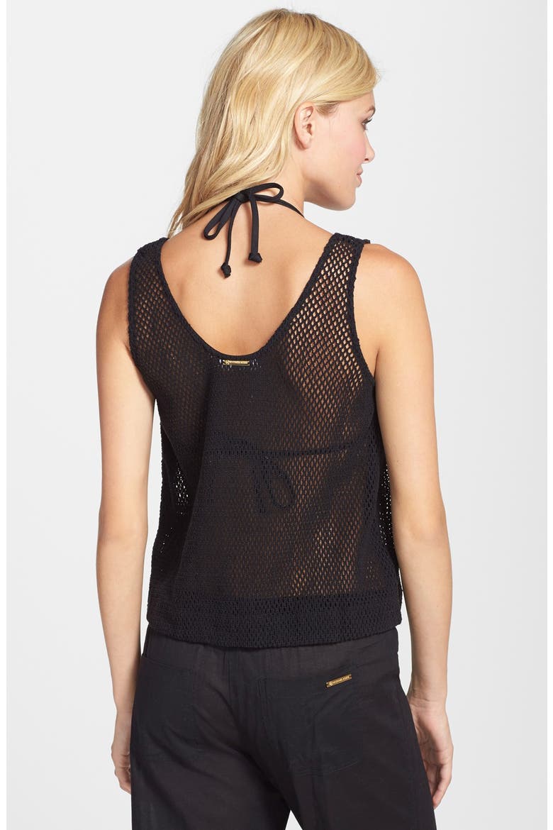 Mesh Cover-Up Tank, Alternate, color, BLACK