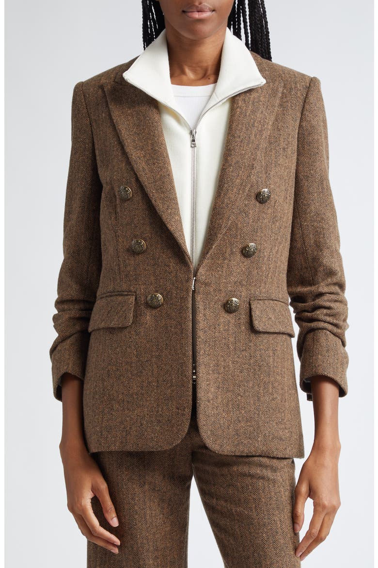 Beacon Herringbone Dickey Jacket, Alternate, color, CAMEL/BLACK