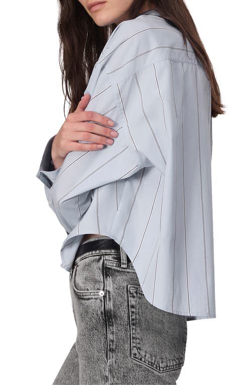 Rag & Bone Martha Stripe Cotton Poplin Button-up Shirt In Light Blue Stripe