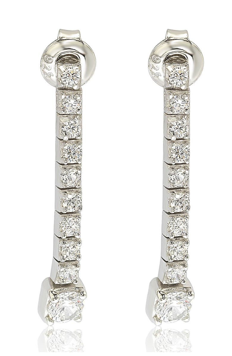 SUZY LEVIAN Sterling Silver A Touch of Dazzle CZ Drop Earrings, Main, color, Metallic Silver