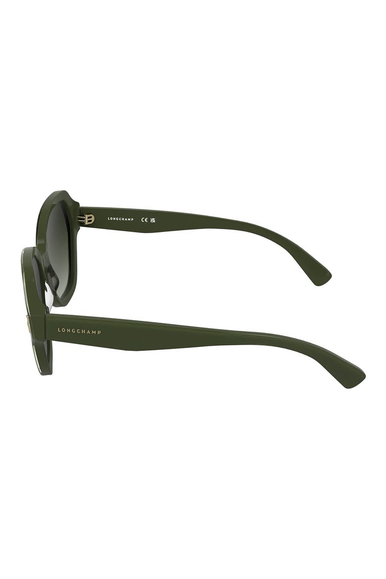 Roseau 56mm Gradient Modified Rectangular Sunglasses, Alternate, color, KHAKI