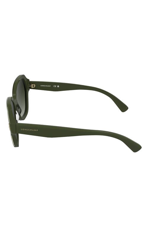 Longchamp Roseau 56mm Gradient Modified Rectangular Sunglasses In Green