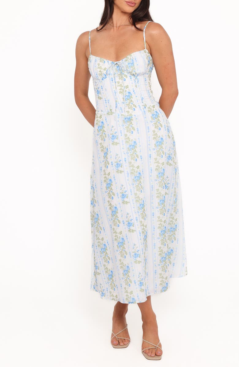 Petal & Pup Florencia Midi Dress, Main, color, Blue Floral
