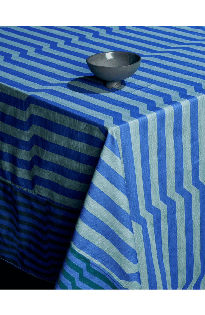 Tortuga Forma Stripe Tablecloth Reversible, Alternate, color, Marine