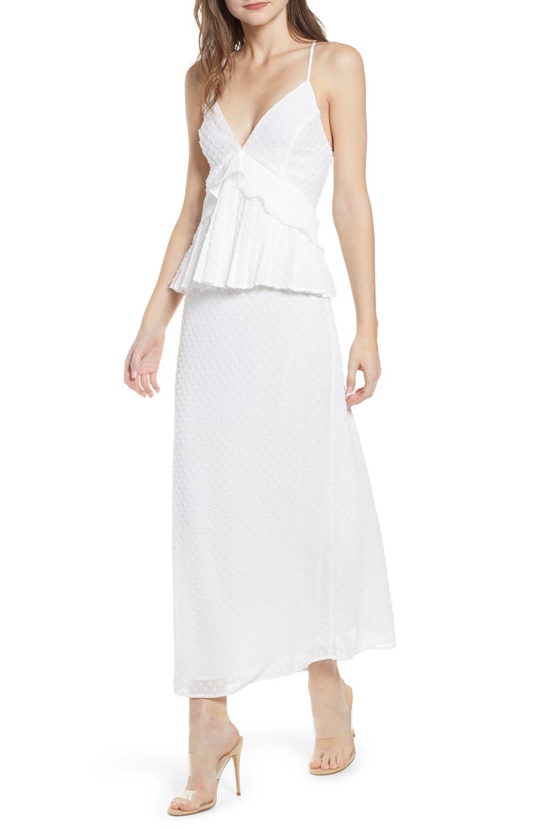 Endless Rose Swiss Dot Maxi Dress, Main, color, 