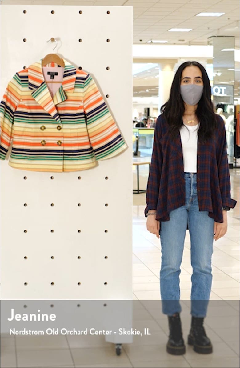 x Atlantic-Pacific Stripe Short Trench Jacket, sales video thumbnail