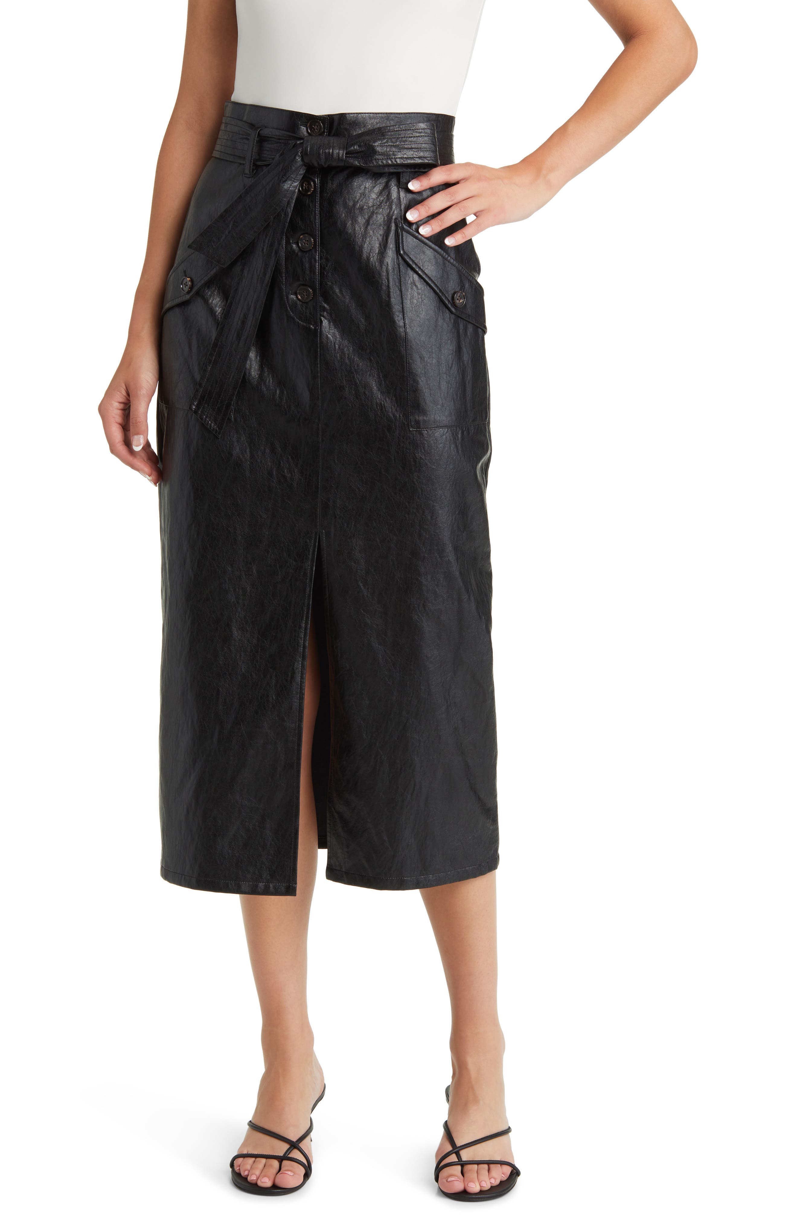 Rails Edem Belted Faux Leather Pencil Skirt