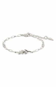 Sterling Forever Sicily Cubic Zirconia Leaf Bracelet