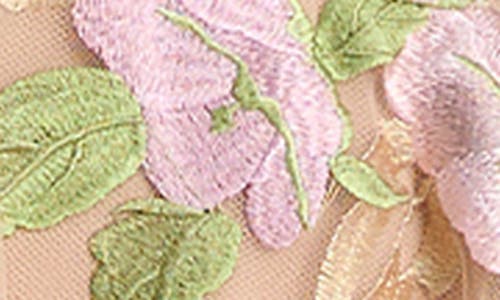 Helsi Noemi Embroidered Floral Strapless Cocktail Dress In Neutral