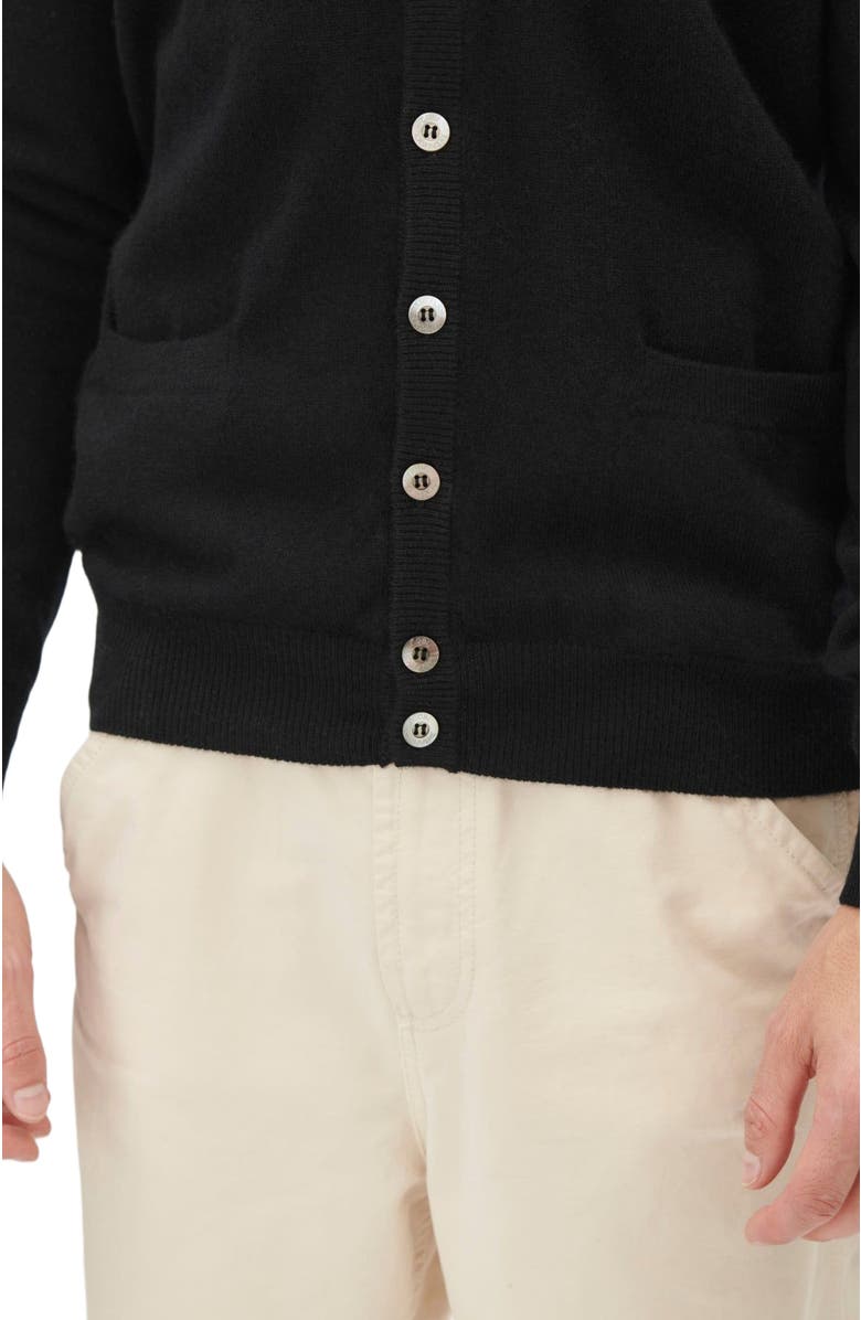 GOBI Mongolian Cashmere Essential Cashmere V-Neck Cardigan, Alternate, color, Black