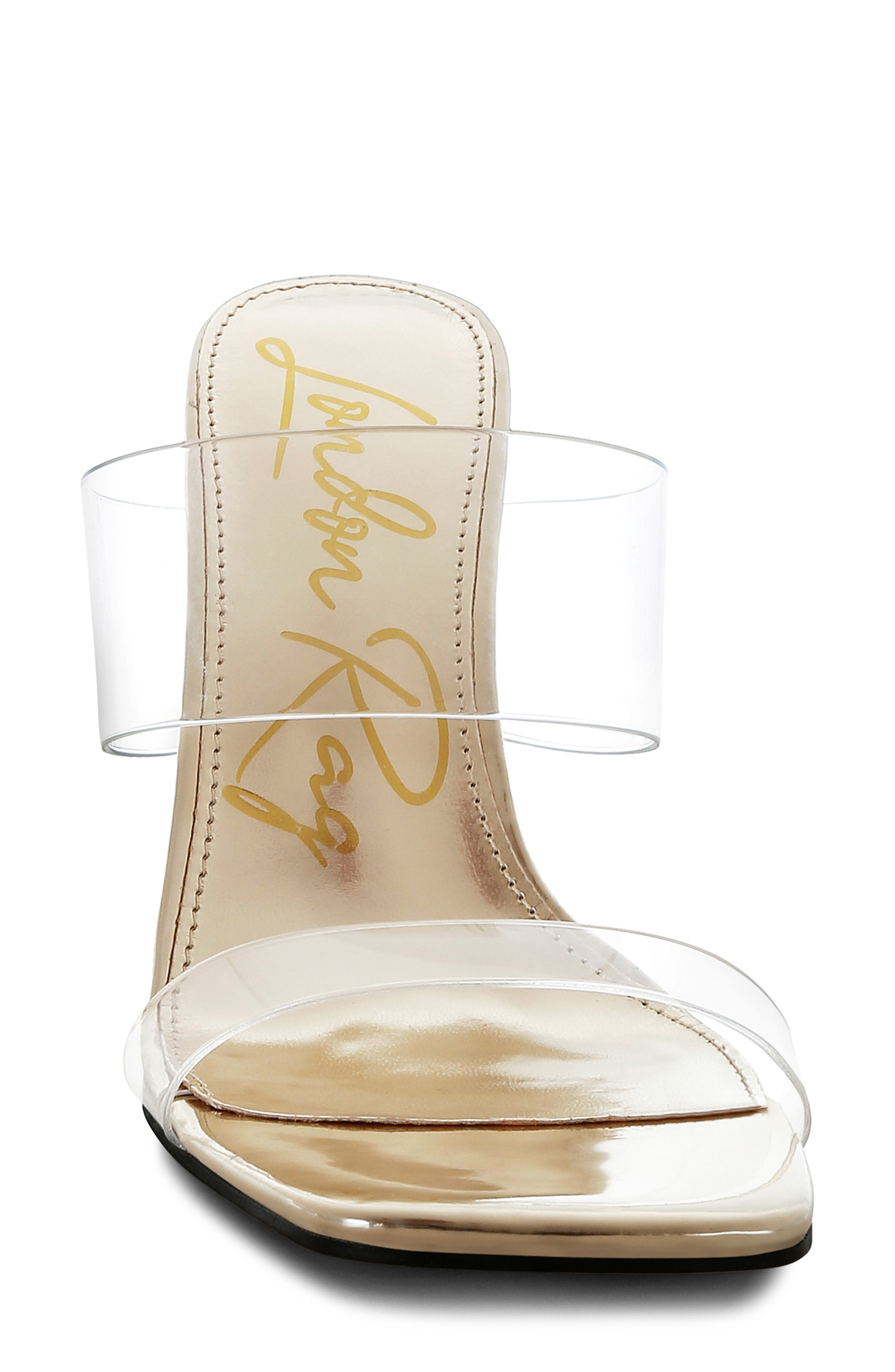 Zelene Clear Strap Wedge Sandal, Alternate, color, GOLD