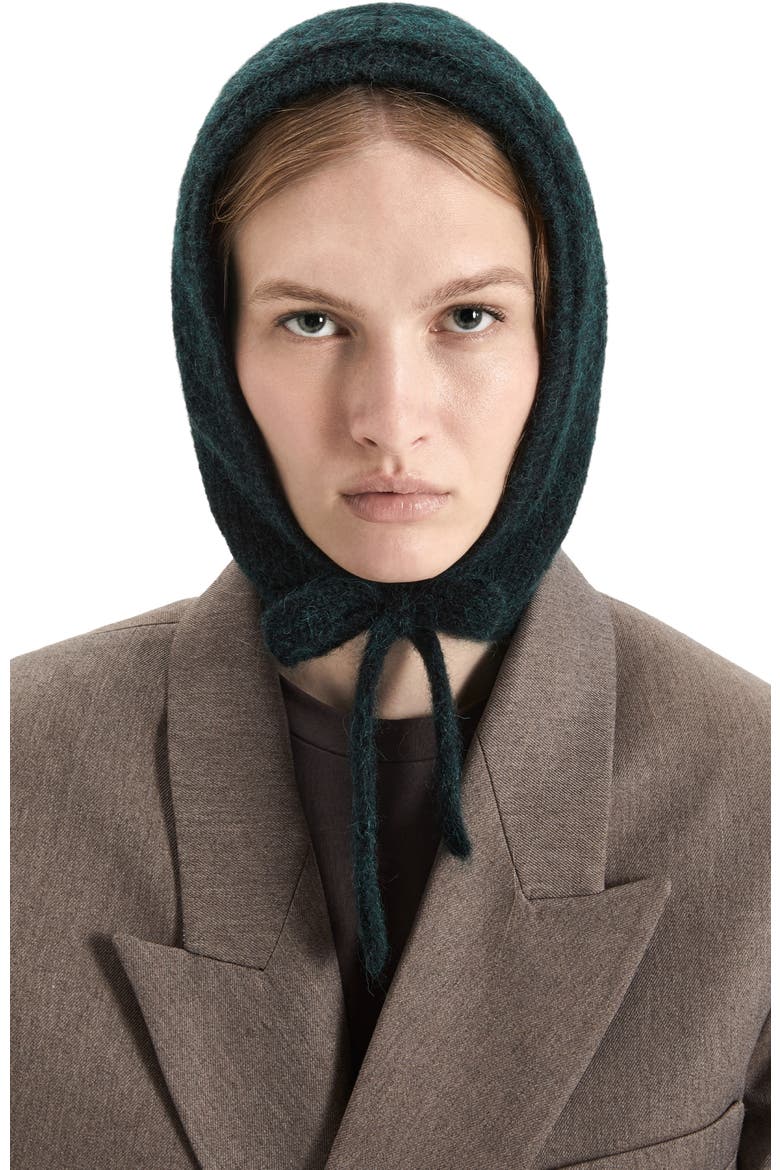 Upcycled Alpaca Wool Tie Balabonnet, Alternate, color, Emerald