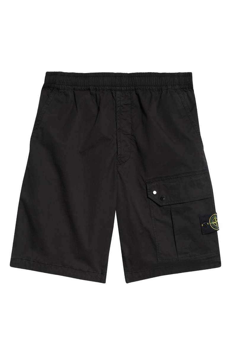 Stone Island Stretch Cotton Cargo Bermuda Shorts, Alternate, color, 