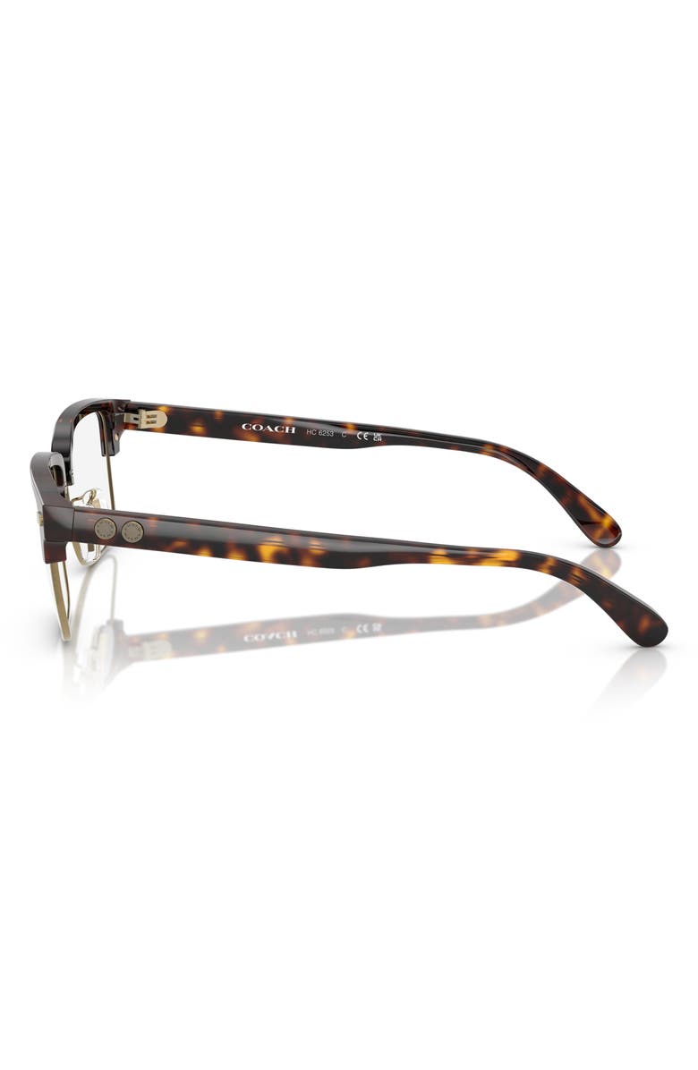 COACH 54mm Square Optical Glasses, Alternate, color, Dark Tortoise / Demo Lens