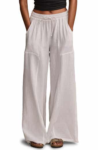 Lucky Brand Beachy Cotton Gauze Wide Leg Pants
