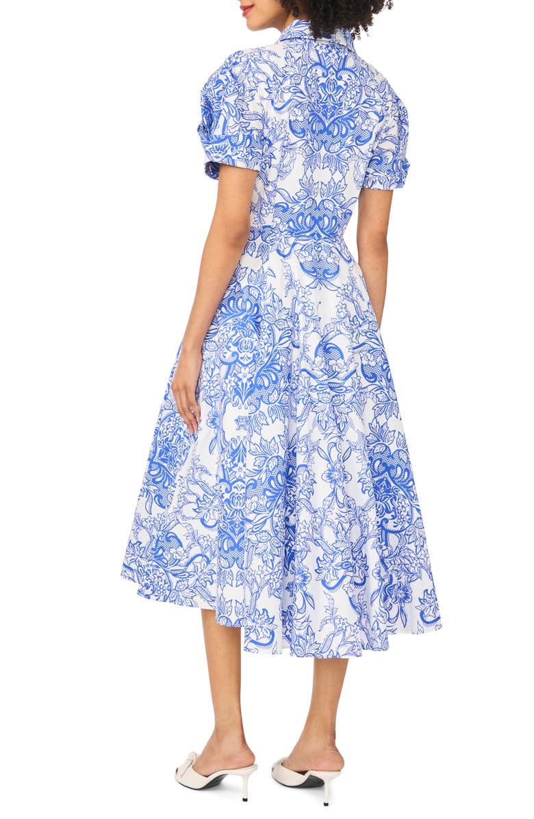 Ted Baker Floral Short Sleeve Cotton Fit & Flare Shirtdress, Alternate, color, Deep Ultramarine