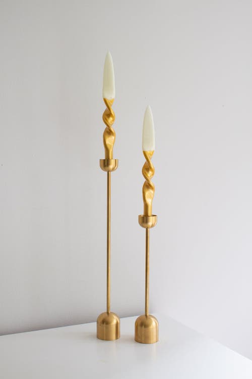 The Parmatile Shop Taper Candle Set In Gold
