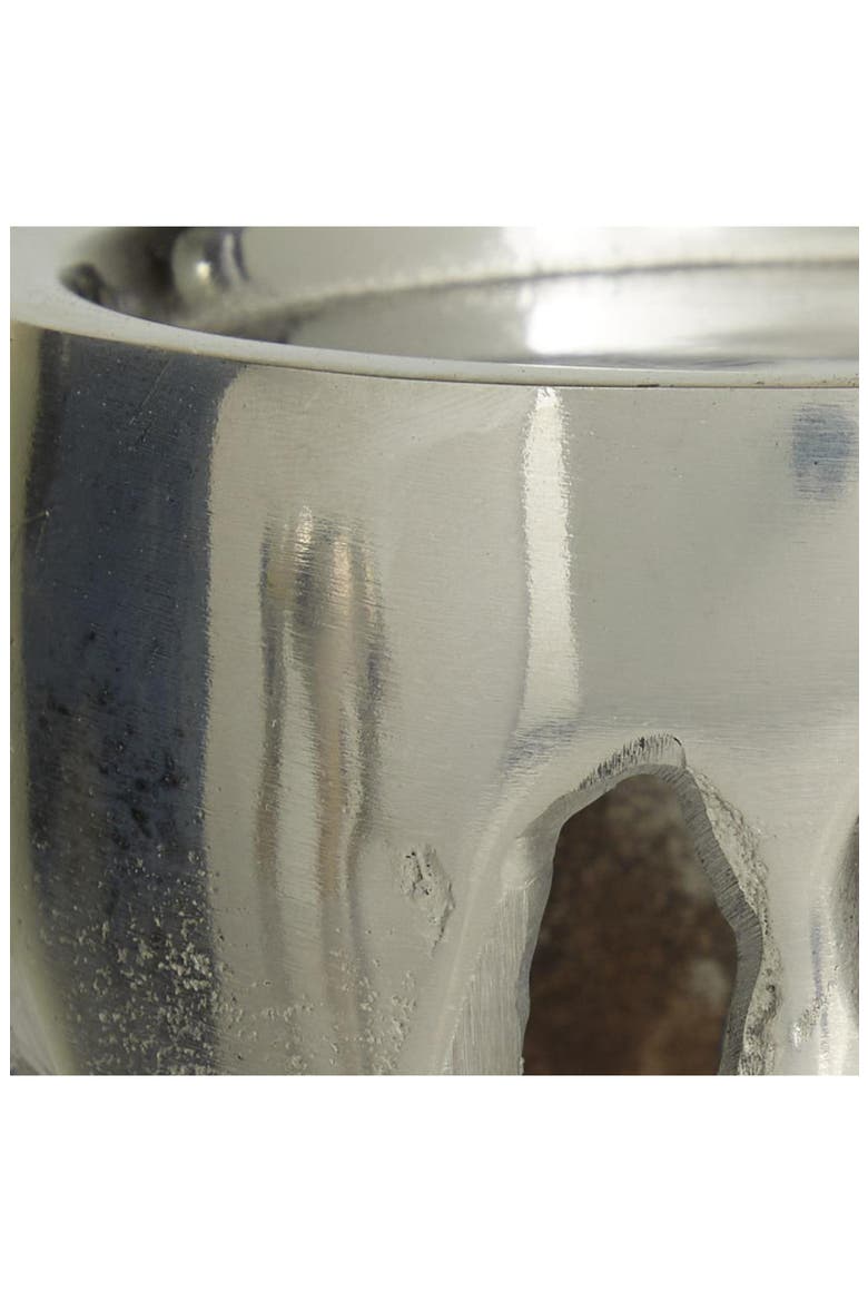 Set of 3 Melting Wax Pillar Candleholders, Alternate, color, SILVER