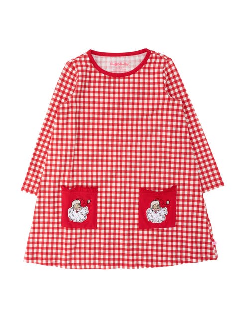 Holiday Knit Long Sleeve Applique Pocket Dress