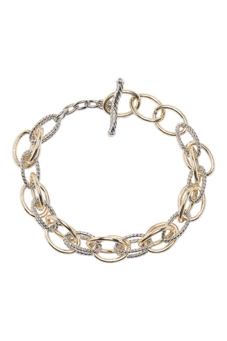 MESHMERIZE Twisted Cable Chain Link Bracelet, Main, color, TWO TONE