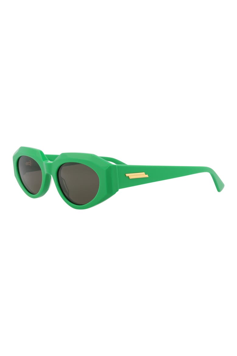 52mm Oval Sunglasses, Alternate, color, GREEN GREEN GREEN